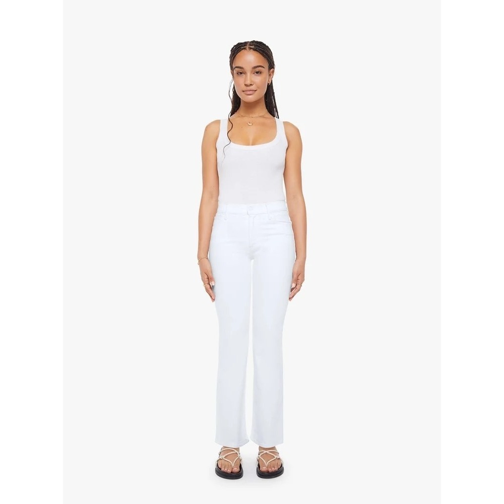 Mother Superior Lil Kick It Jeans White Totally Innocent Straight Leg Size 31